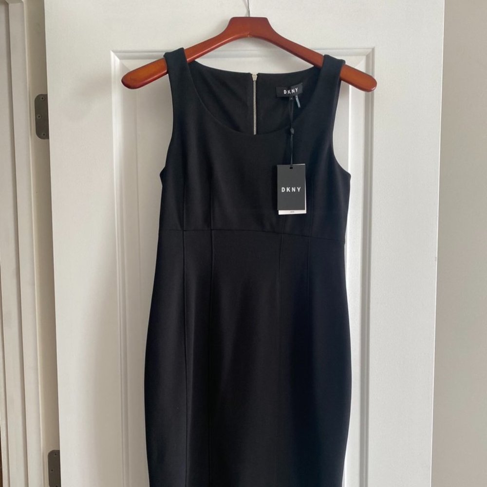 DKNY Black sheath dress size 2 NWT
